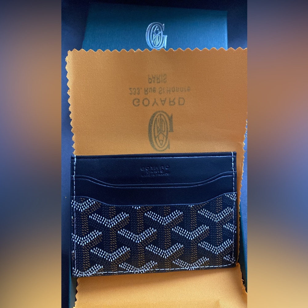 Goyard card holder wallet black